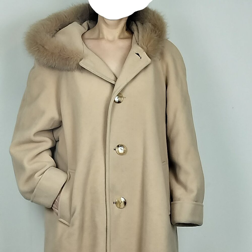 Toni Plus‎ XL Luxury Cashmere Wool Blend Maxi Walking Coat Tan Longline Winter